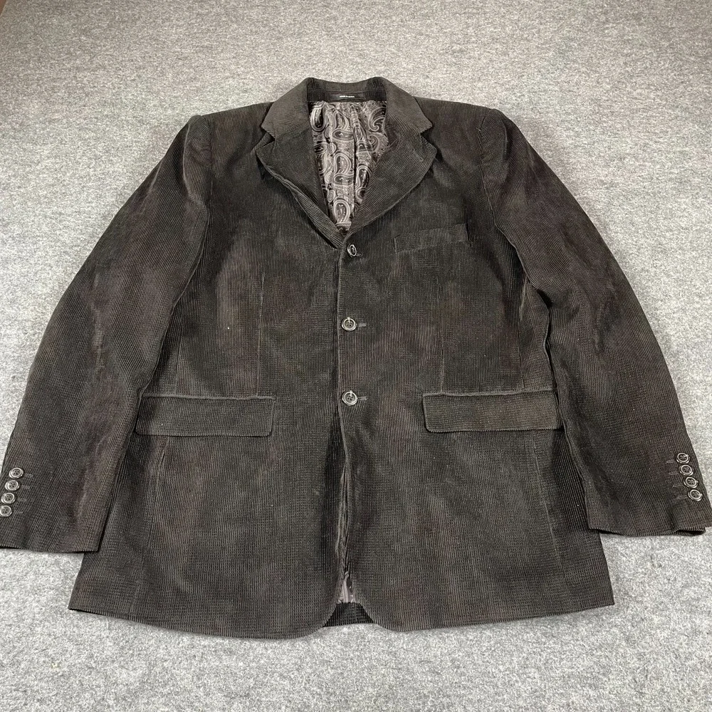 Bachrach Jacket Mens 40 R Black Corduroy Blazer Cord Sports Coat Academia Preppy
